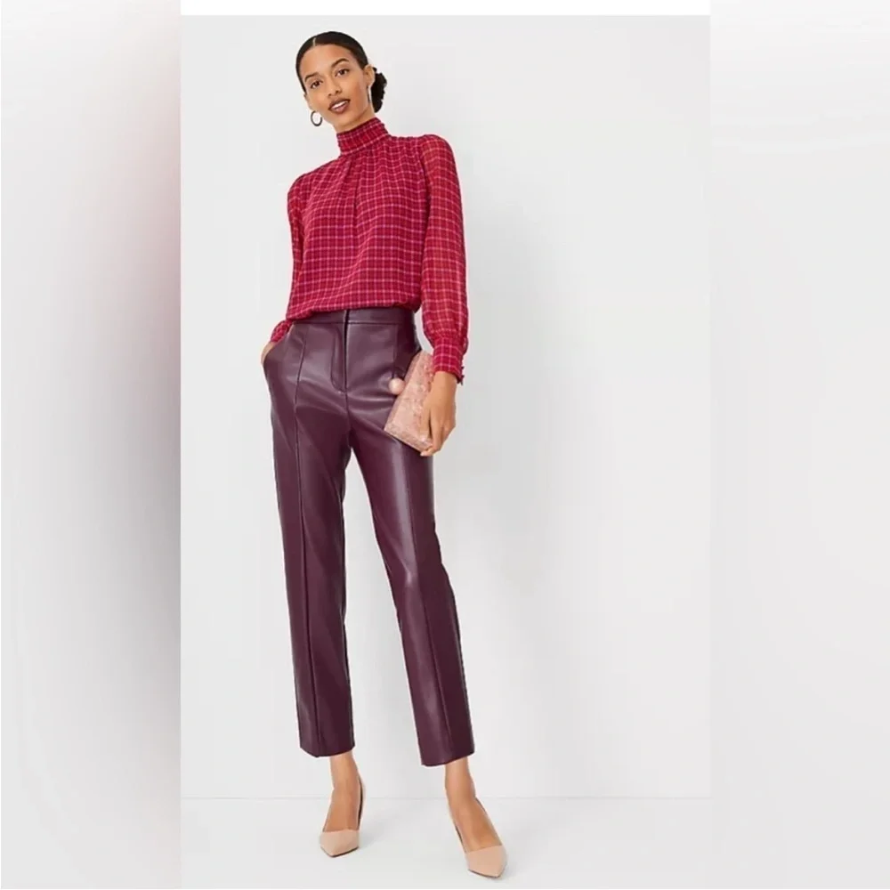Ann Taylor Faux Leather High Rise Eva Ankle Pants - Picture 8 of 8